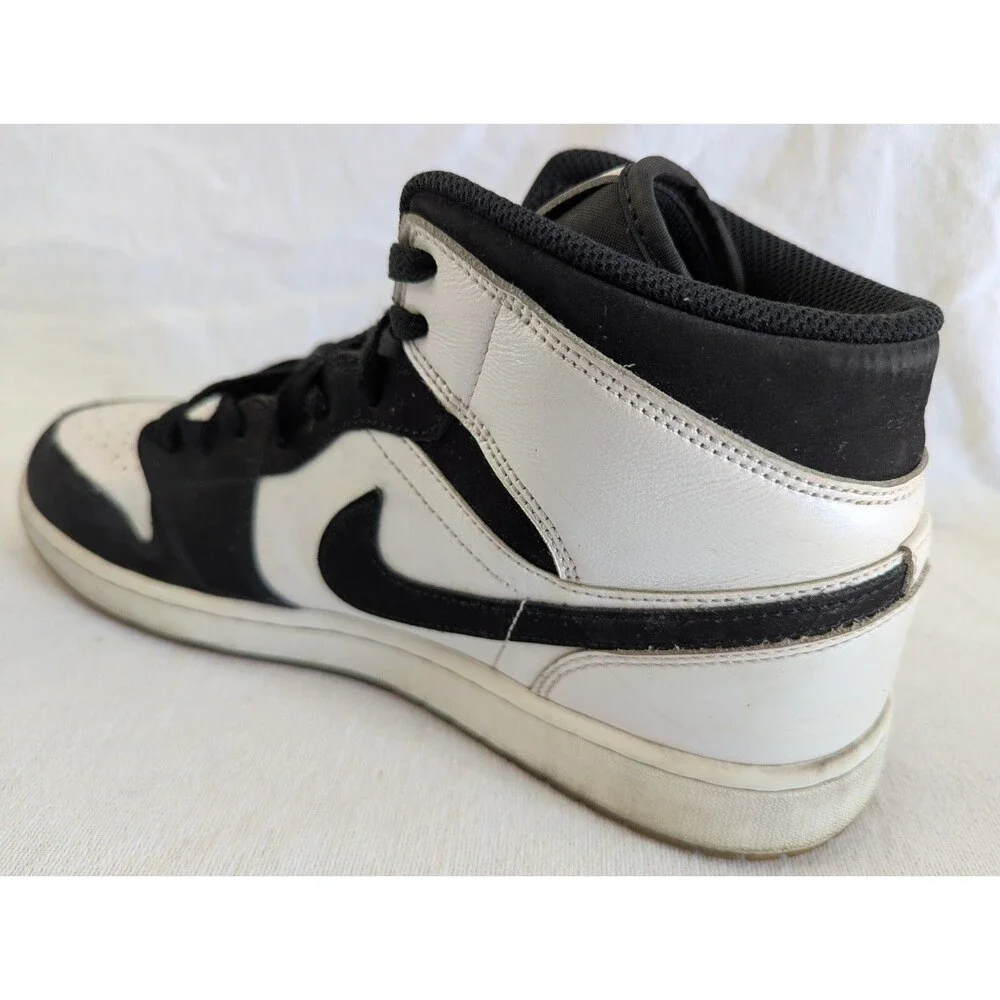 Nike Air Jordan 1 Mid SE Diamond Men's Size 12 DH6933-100 White & Black (No Box)